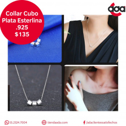 Collar con Dijes Cubo Plata Esterlina .925